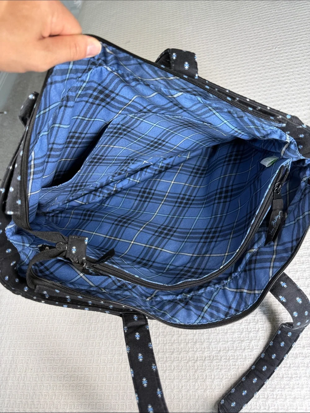 Vera Bradley Metropolitan travel laptop bag in Alpine Black pattern